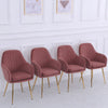 2X Dining Chairs Velvet Set Padded Seat Gold Metal Leg Kitchen Chair Home Office