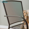 Set of 2 Metal Mesh Black Outdoor Patio Dining Chair Garden Furniture
