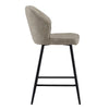 2 Pcs Beige PU Bar Stools Restaurant Bar Stools Soft Padded Seat Back Metal Legs