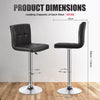 2x Faux Leather Chrome Breakfast Back Bar Stool Swivel Kitchen & Gas