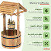 NEW! Garden Wooden Wishing Well Flower Planter Ornamental Plant Pot