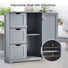 Bathroom Floor Cabinet Storage Cupboard Organizer W/Adjustable Shelf & 3 Drawers
