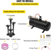 Air Horn Truck Train Horns Kit 12 Volt with 6L RV Compressor 4 Trumpet 150PSI