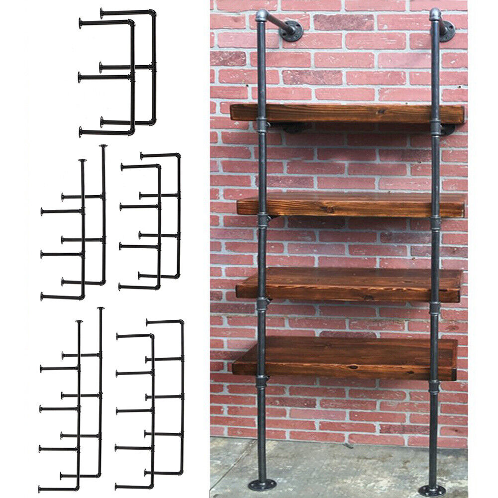 Wall Mounted Floating Shelf Pipe Metal Rack Industrial Pipe Shelf Brac ...