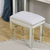 Glass Mirrored Dressing Table Makeup Vanity Desk Bedroom w/ Drawer&Mirror&Stool