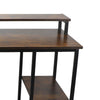 Vintage Industrial Computer Desk with Raised Shelf for Home Office Furniture
