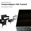 4PCS Rattan Sofa Set Garden Furniture Patio Weaving Wicker Conversation Table