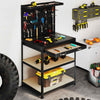 81 x 41 CM Workbench Metal Tool Work Station w/2 PCS Pegboard-Black