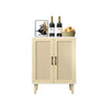 Wood Sideboard Buffet Storage Cabinet Cupboard with 2 Doors Rattan Decorating UK