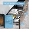Double Size Bed Frame Metal Platform Bed w/4 Storage Drawers & Storage Headboard