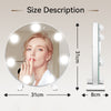 30cm Hollywood Makeup Mirror 360° Rotating with Dimmable LED Light Bulbs Rounds