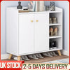 Shoe Cabinet Rack 2 Door 3 Cells Cupboard Footwear Stand Wooden Storage Unit