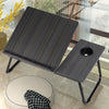 Folding Laptop Bed Tray Table Portable Lap Desk Notebook Breakfast w/ Cup Slot