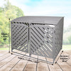 Wheelie Bin Store Double Wooden Shed Dustbin Storage Garden Outdoor Grey Cover