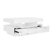 Coffee Table with Storage, 4 Drawers Stylish Side Table with LED Lights, White
