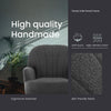 Grey Mid Century Armchair Comfy Linen Fabric Tub Sofa with Metal Legs for Living