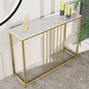 Glam Rectangle Real Marble Console Table Lounge Porch Sofa Side Table Standing
