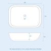 Modern Rectangular Curved Bathroom Counter Top Sink Wash Basin White Ceramic UK