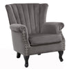 Wing Back Armchair Grey High Wingback Chair Occasional Accent Seat Vintage Sofa
