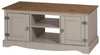 Corona TV Unit Grey Wax 2 Door 1 Shelf Media Unit Solid Pine