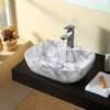 Marble Effect Ceramic Rectangle Counter Top Wash Basin Bowl Bathroom Vessel Sink