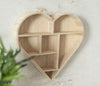 Wooden Heart Shaped Floating Wall Shelf Natural Hanging Display Unit Storage