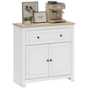 Sideboard Storage Cabinet with Adjustable Shelf Drawer White and Oak Brown HGFS