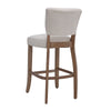 2 Pcs 105cm Linen Fabric Bar Stools Wooden Frame Footrest Padding High Back