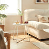 Round Side Coffee Table Tray Sofa Desk LivingRoom Night Stand End Metal Console
