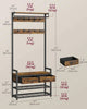 Hall Tree With Bench And Shoe Storage, Hallway Coat Rack With Shoe Bench, 2 Fabr