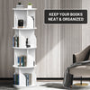 4 Tiers Rotating Bookshelf Corner Bookcase Floor Standing Book Storage Baijqfagk