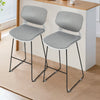 Set of 2 Padded Plastic Barstool Kitchen Dining Bar Chairs Cushioned Seat Metal