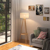 Bedside Light Free Standing Floor Lamp Tripod Holder Storage Shelf Linen Shade