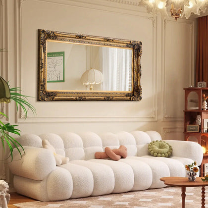 173 x 87 cm Vintage Ornate Gold Wall Mirror Baroque Carved Framed Hanging Mirror