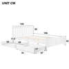 4ft6 Double Bed Frame Wooden Solid Pine Storage Bed Frame with 2 Drawers Bedroom