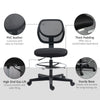 Tall Office Chair Draughtsman Chair with 360° Wheels for Standing Desk Black