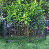 Decorative Garden Fence 5 Panels Outdoor Black Thicken Metal Wire Fencing Patio