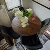 Small Round Dining Table for 4 People Metal Legs Industrial Kitchen Table 80cm