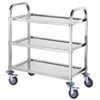 3 Tier Stainless Steel Cart Mobile Lab Medical Storage Trolley 400 lbs