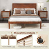 King Size Bed Frame Wood Platform Bed 22 CM Under-bed Storage Space-Walnut