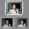 Large LED Bathroom Mirror Bath Backlit Anti-Fog Mirror 3X Magnifier Light Change
