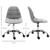 Ergonomic Office Chair Velvet Computer Home Study Chair Armless w/ Wheels, Grey