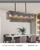 Crystal Dining Room Island Pendant Lamp Long Chandeliers Rectangle Ceiling Light