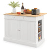 Kitchen Island Storage Cabinet Kitchen Island Table w/Drop Leaf Countertop White