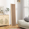 Folding Privacy Screen 3-Panel Linen Room Divider w/ Hooks-Natural