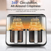 Dual Zone Air Fryer 9L Large, 8 Functional Cooking Presets Air Fryer 2 Vlazikqgz