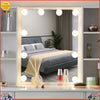 Vanity Dressing Table With LED Lighted Mirror Drawer 6 Open Shelves Makeup Desk