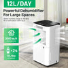 Dehumidifier 12L/Day, Removes Condensation, Humidity, Damp, Purifies Air
