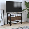 TV Cabinet with Glass Brown Oak 60x35x51 Engineered Wood P5G5