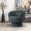 Knitted Velvet Swivel Cuddle Sofa Chair Single Tub Armchair Padded Seat w/Pillow